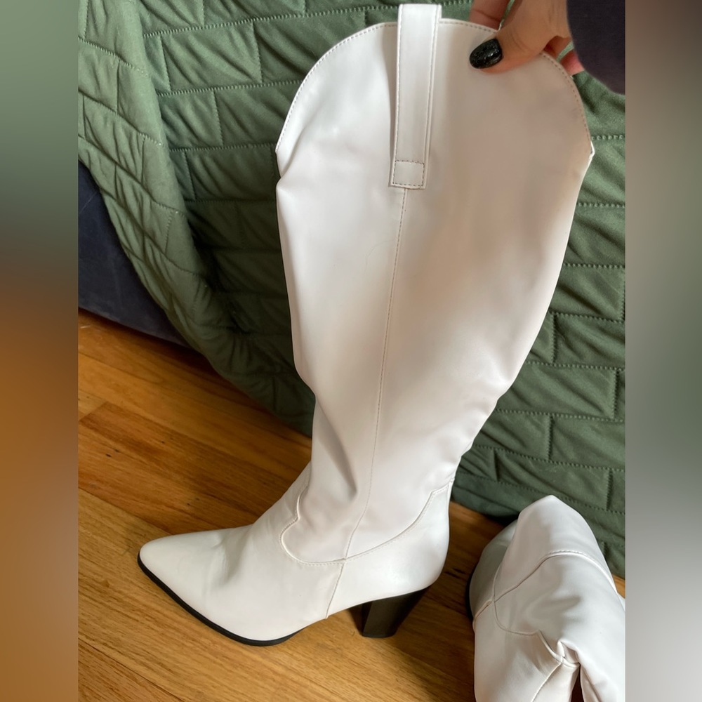 White Tall Shien Boots